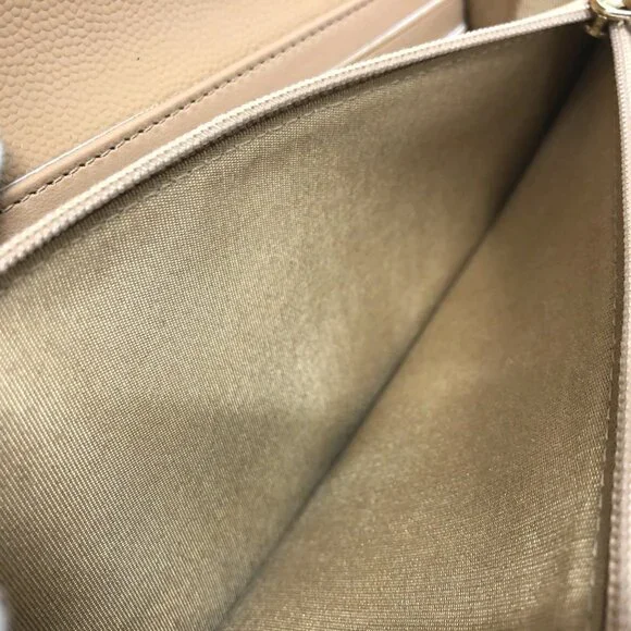 CHANEL Authentic Cream Caviar Leather Wallet - Picture 11 of 12